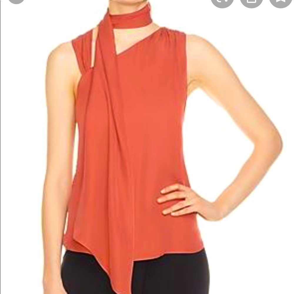 Haute Hippie NWT Tie-neck Silk Top Small